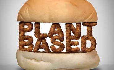 Graphic plant-based burger.